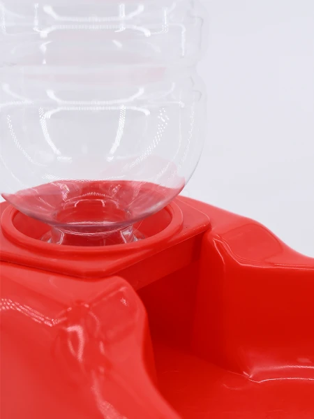 BEBEDERO CON BOTELLA PARA MASCOTA ROJO