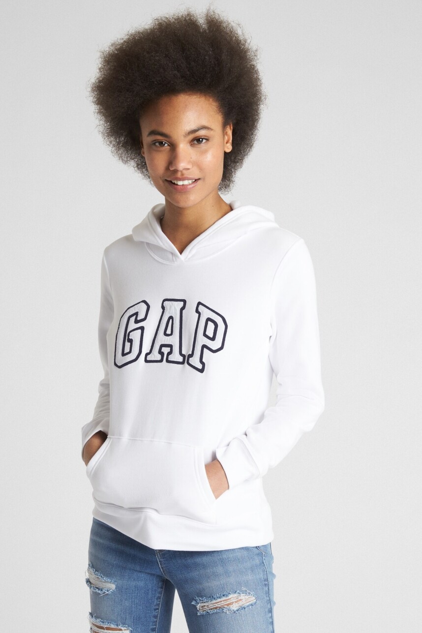 Canguro Logo Gap Con Felpa Mujer White