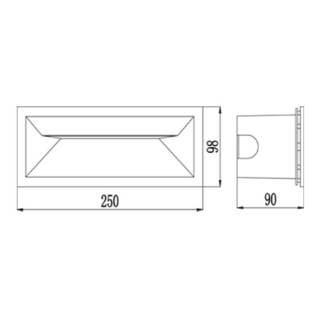 Aplique led de embutir rectangular IP65 13W Aplique led de embutir rectangular IP65 13W