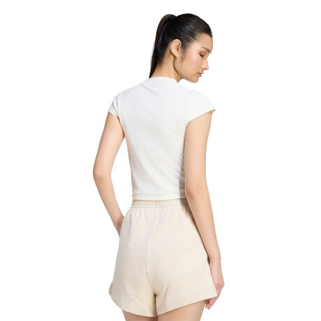 Remera de Mujer Adidas Kit Acanalada Tee Blanco - Crema