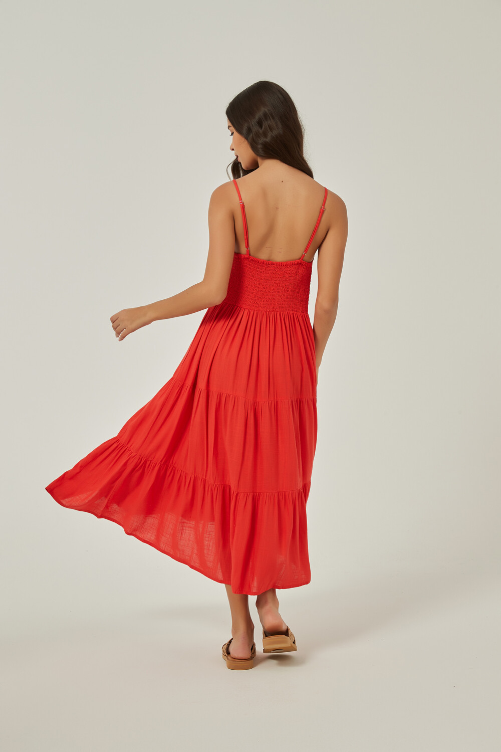Vestido Burhan Rojo Coral Indian