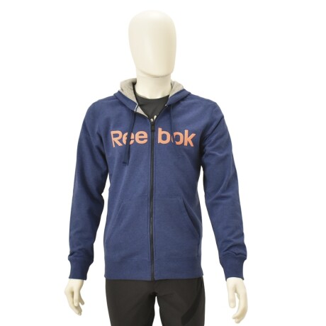 Campera Deportiva con Capucha Reebok Hombre El Logo Fz Azul