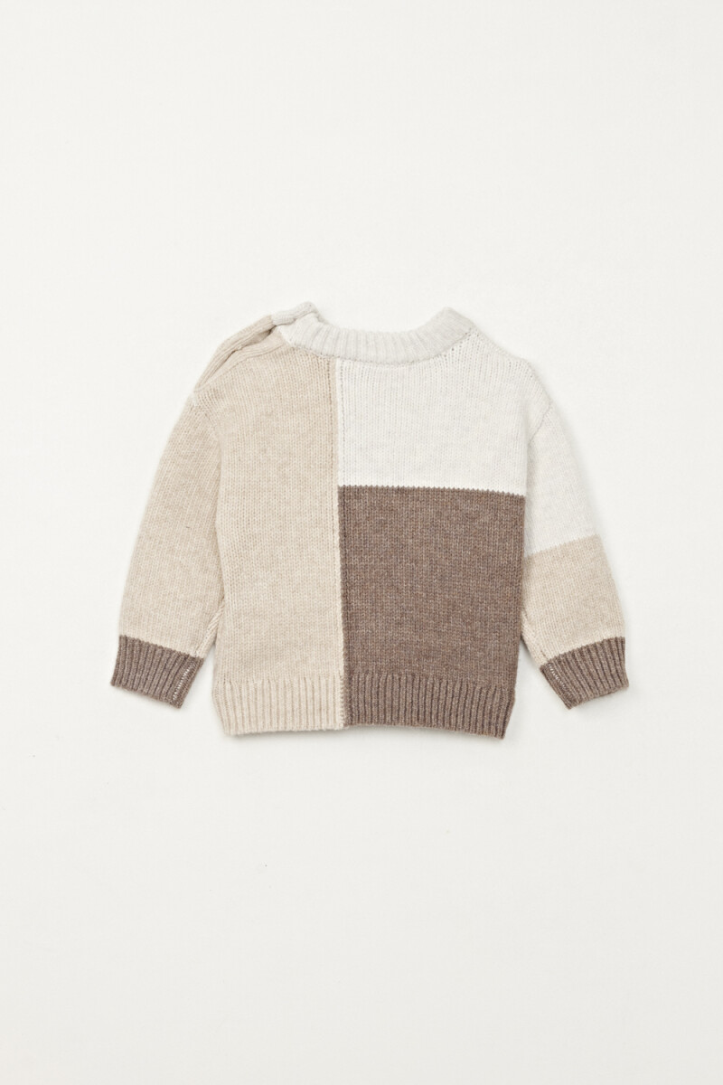 Buzo punto bloques Beige
