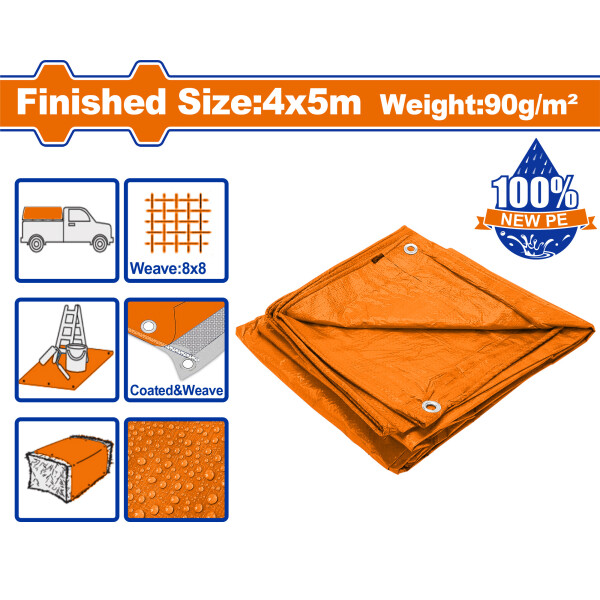LONA NARANJA 4X5MT 90G M2 IMPERMEABLE WADFOW WTQ0945 LONA NARANJA 4X5MT 90G M2 IMPERMEABLE WADFOW WTQ0945