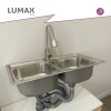 Pileta de cocina Lumax Acero Doble Bacha Monocomando 78x42 cm Plateado