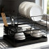 Escurridor Seca Platos Vajilla 2 Niveles Con Bandeja Drenaje Agua Cocina Imback Color Negro Escurridor Seca Platos Vajilla 2 Niveles Con Bandeja Drenaje Agua Cocina Imback Color Negro