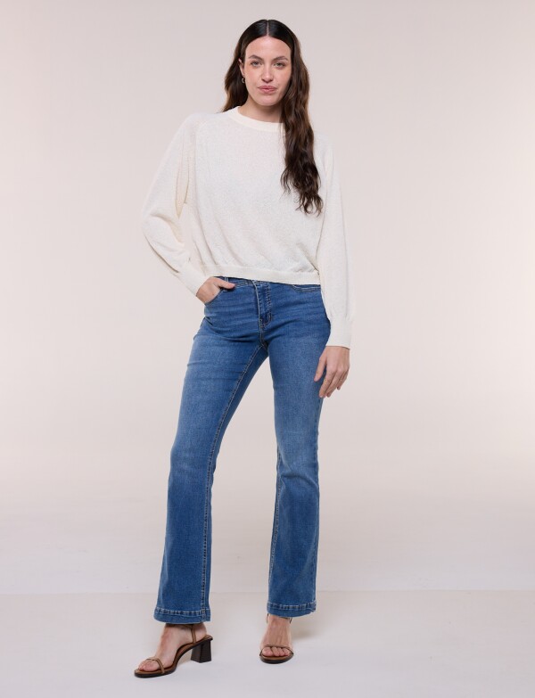 Buzo Cropped Tejido Texturizado CRUDO