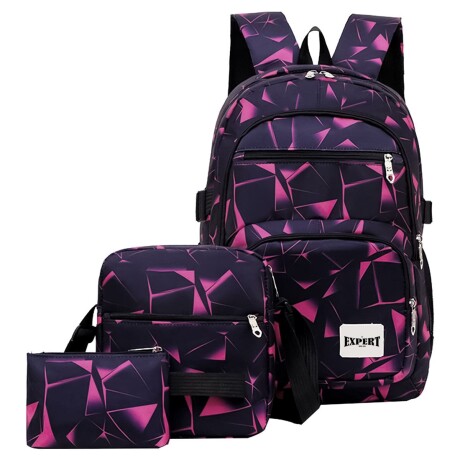 Set x3 Mochila Escuela Juvenil 18'' Expert Rosa