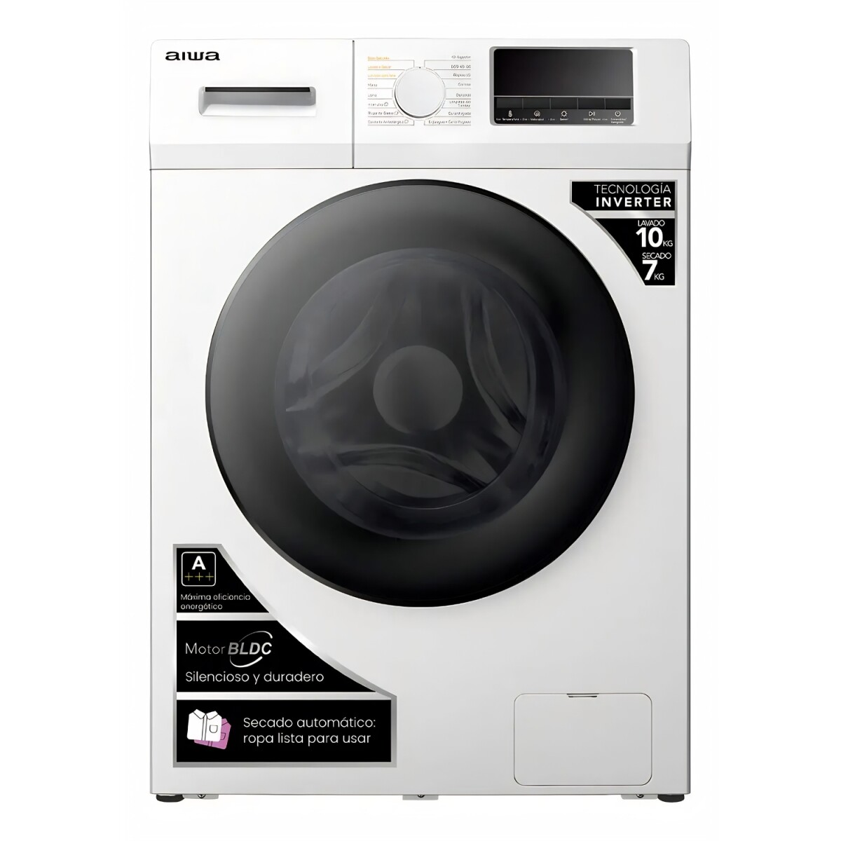 Lavasecarropas Automático Inverter Aiwa 10kg/7kg Frontal - Blanco 