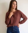Blusa A Rayas Chocolate