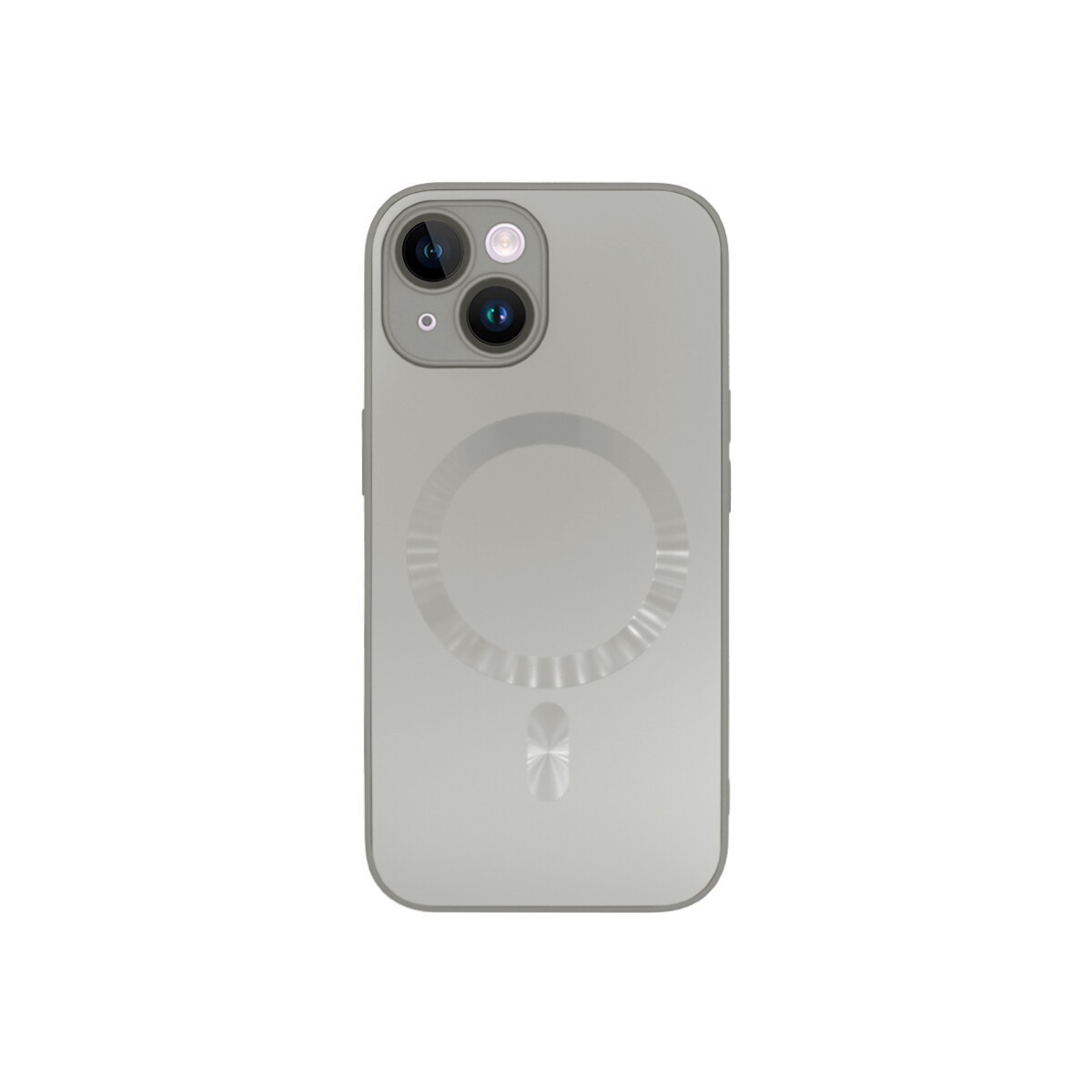 Protector iPhone 15 color gris con MagSafe 