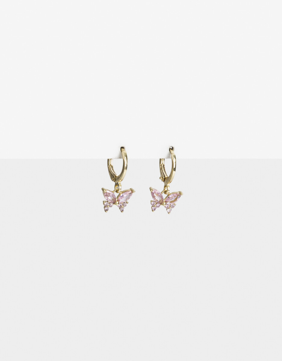 Argollas Mariposa Cubic Dorado 