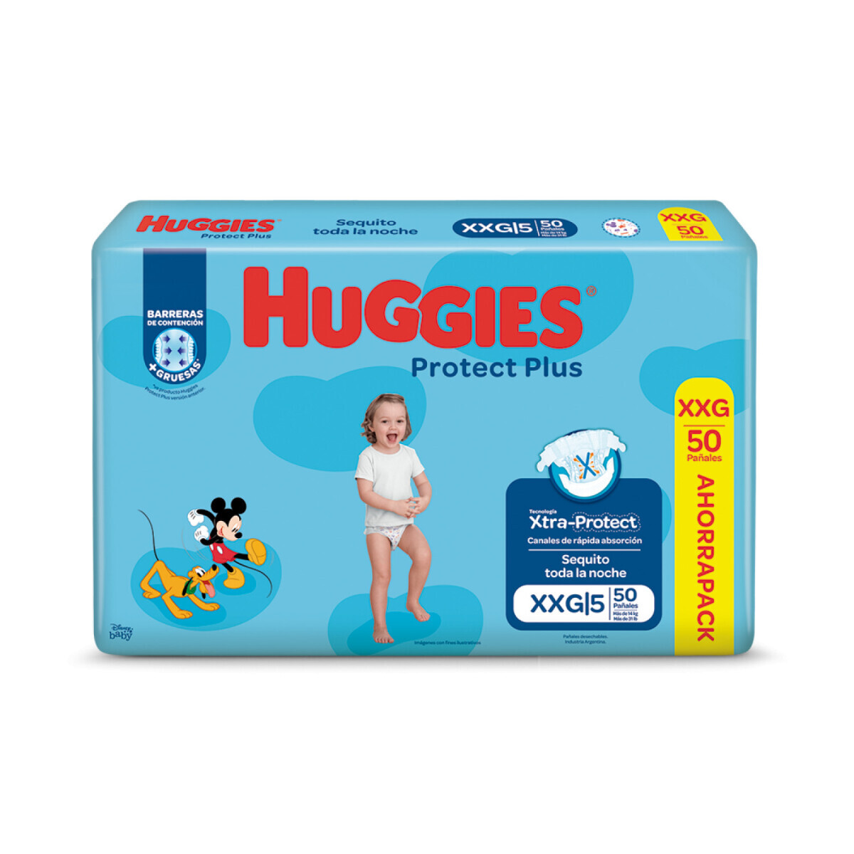 Huggies Pañales Protect Plus Talle XXG 50 Unidades | Protección Total y Cuidado de la Piel
