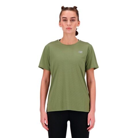 Remera New Balance de Dama - SHORT SLEEVE - WT41222DEK GREEN