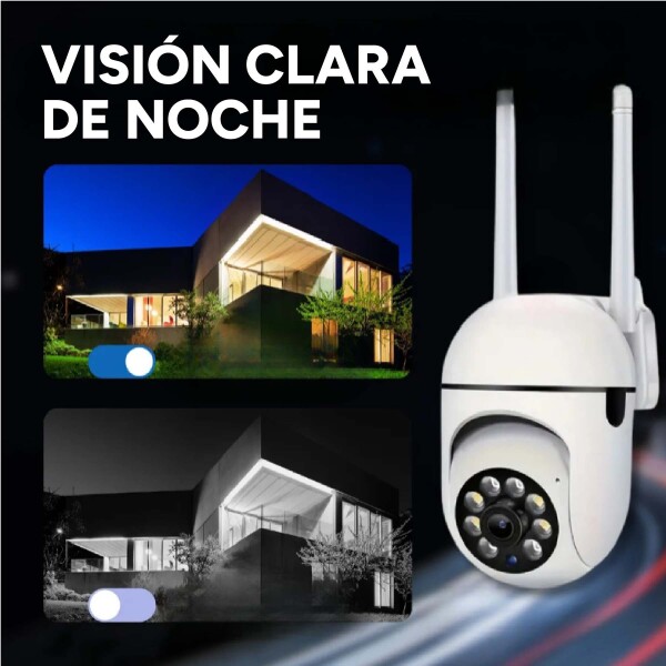 Cámara Seguridad WiFi 1080P Exterior Ip66 Inalambrica Noche Color Blanco