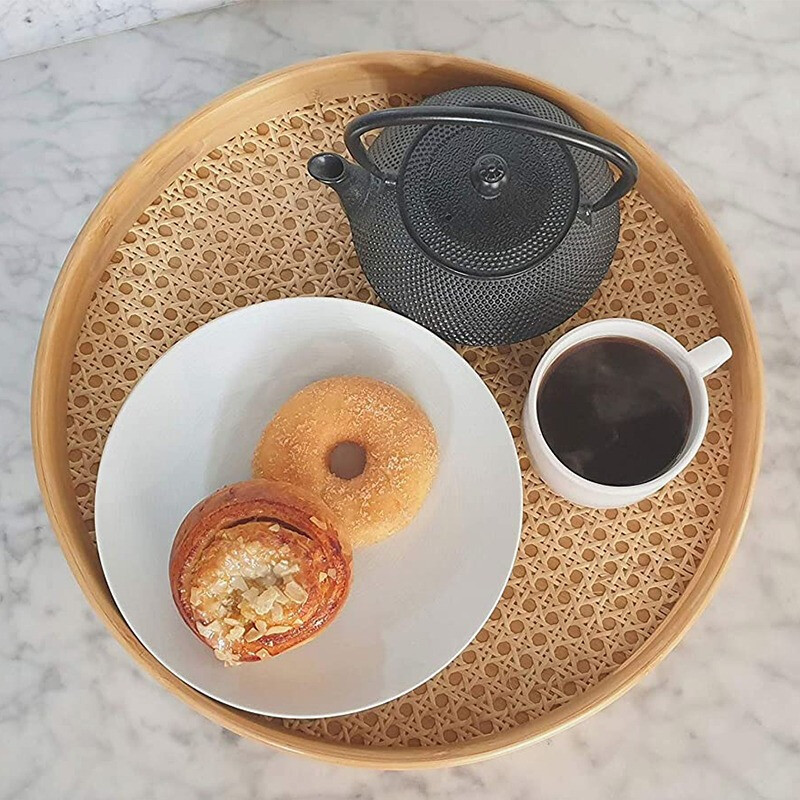 Bandeja Redonda en MDF y Simil Rattán Bandeja Redonda en MDF y Simil Rattán