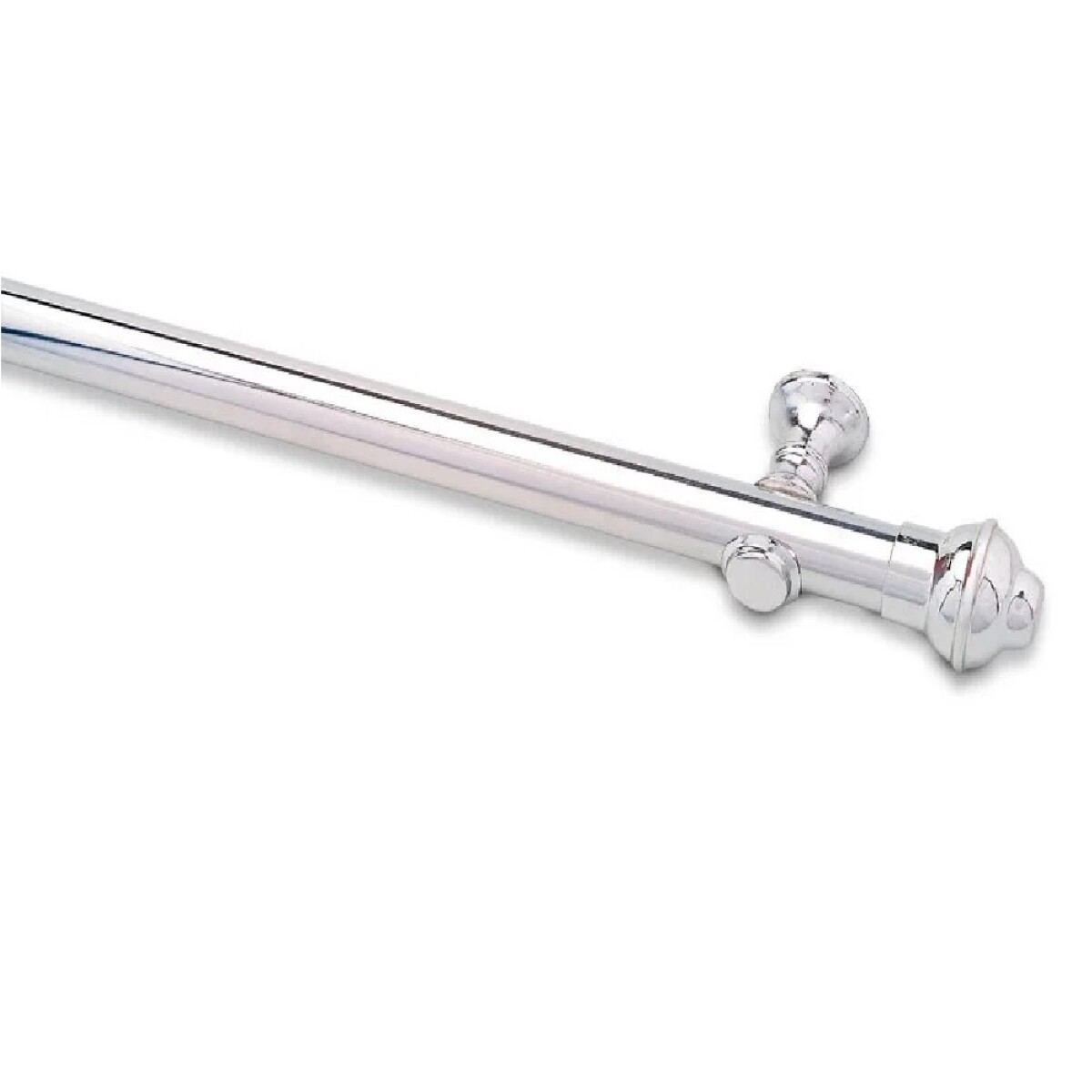 Barrote cromado metal 2,00m 28mm + 2 soportes PLATEADO - PLATEADO 