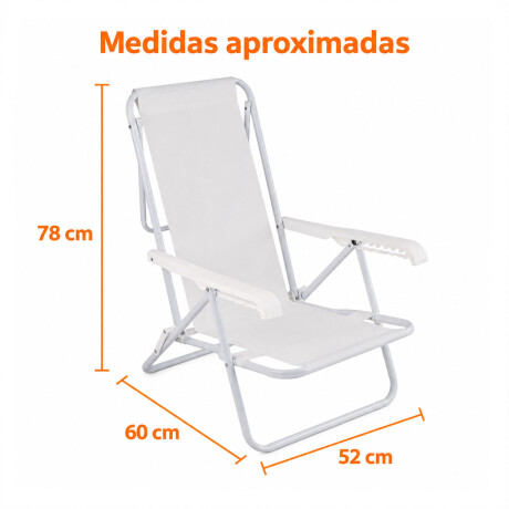 Reposera Silla Reclinable 8 Posiciones Acero Mor Sannet Blanco