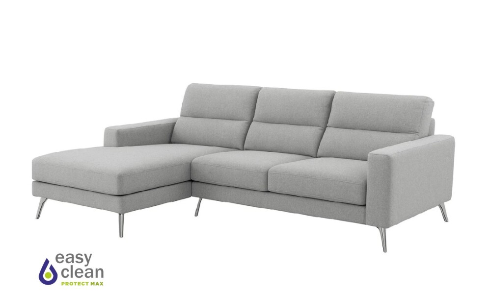 Sofá Chaise MILO en Tela Easy Clean Gris