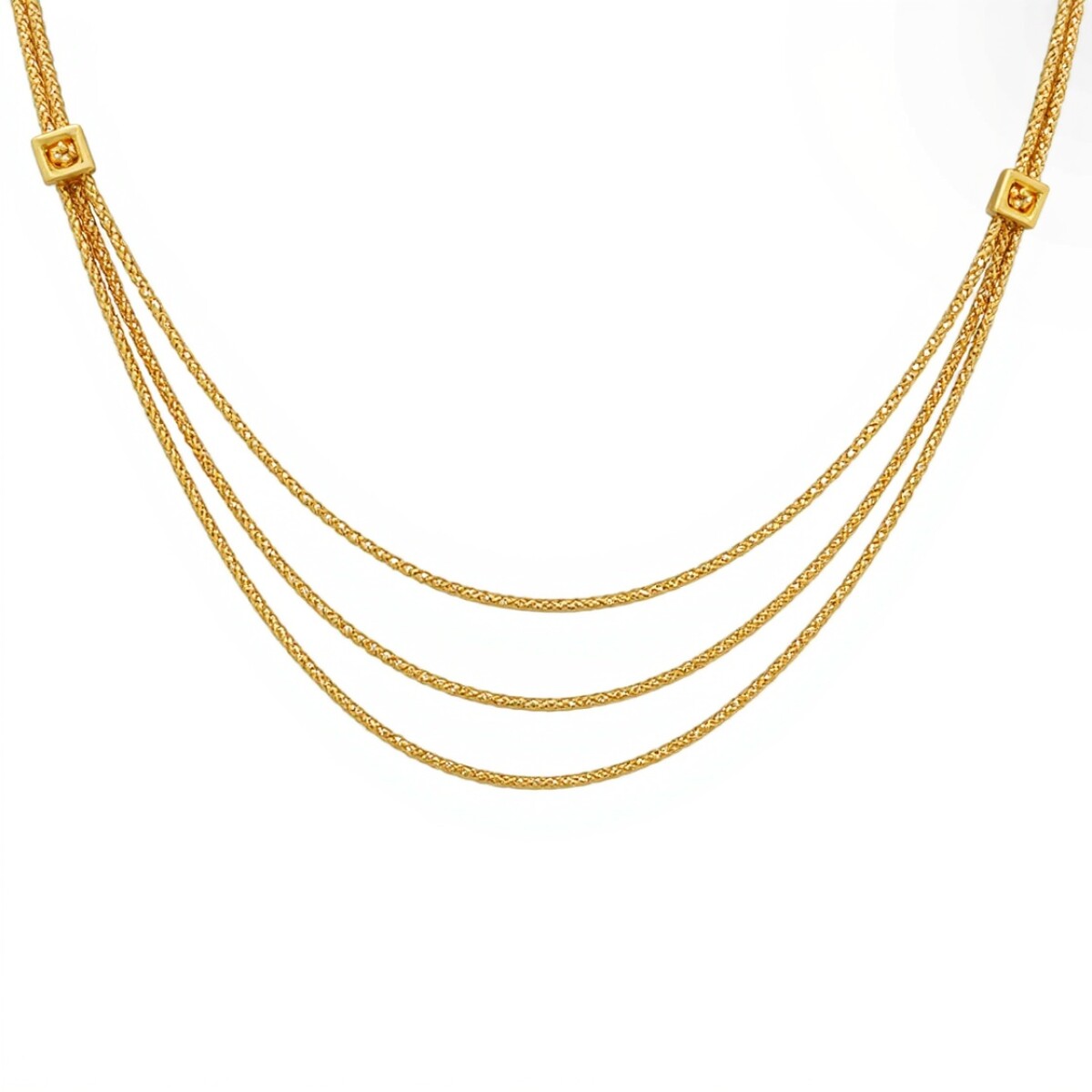Cadena cordon oro, 3 hilos -Oro bajo -Sin Piedra-CD8011 - sinpiedra 