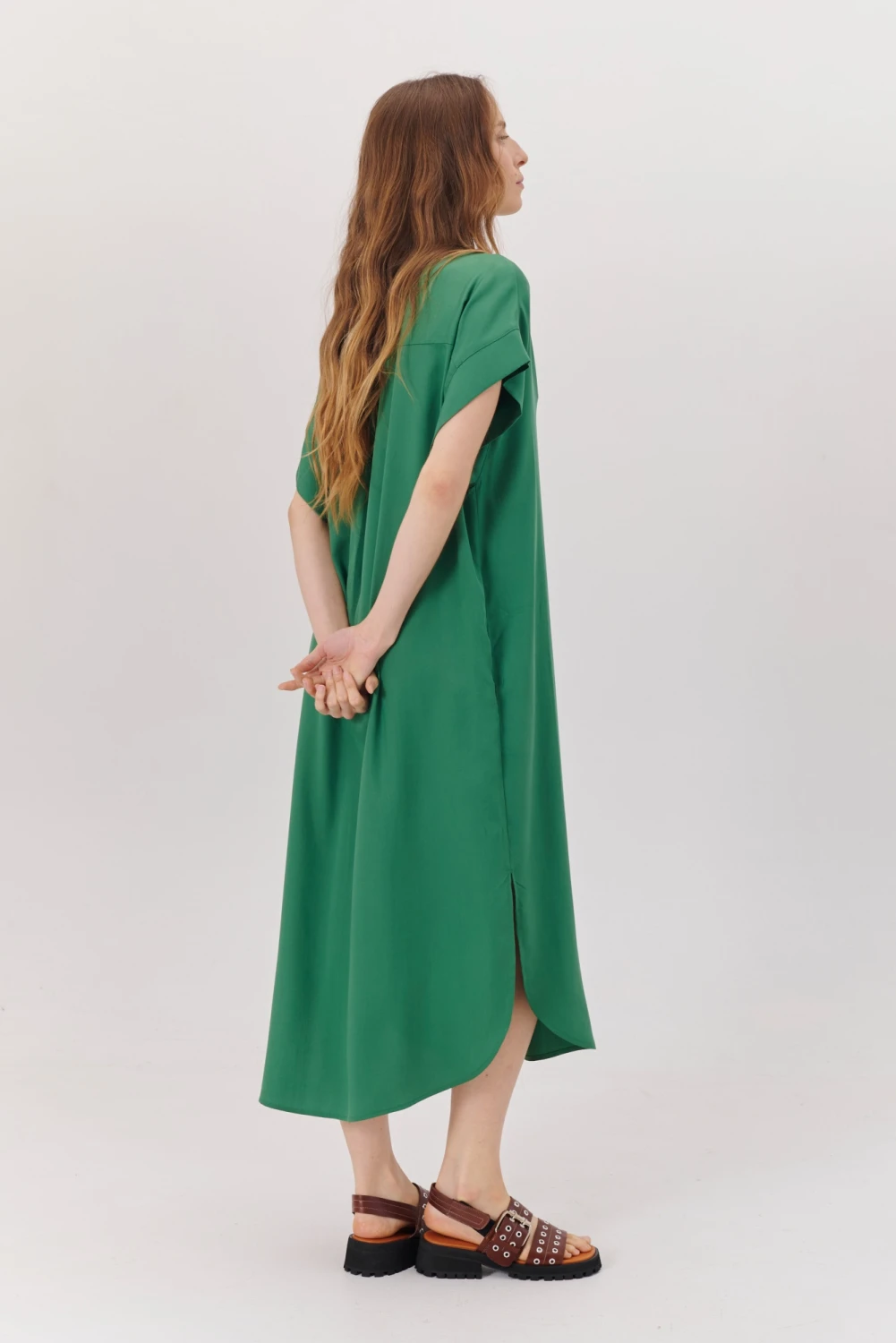 VESTIDO TENCEL verde 4