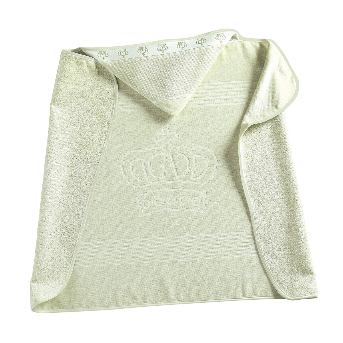 Toalla Con Capucha Bebé Clásica Döhler Algodón 90 x 70 cm - VERDE 