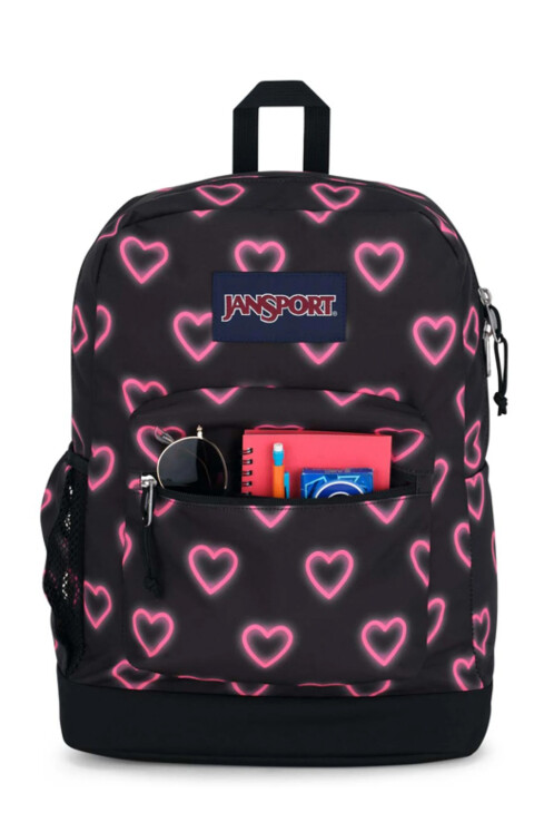 MOCHILA JANSPORT CROSS TOWN PLUS HAPPY HEARTS BLACK