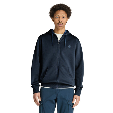 Polera Oyster River Zip Hoodie Hombre Dark Sapphire-Dark Denim
