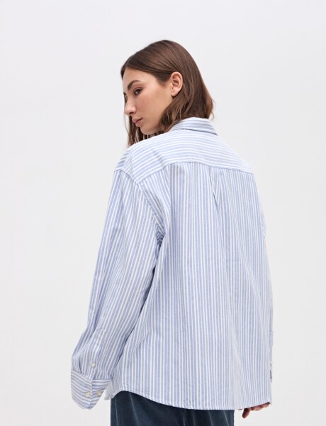 Camisa Cher Rayas celeste