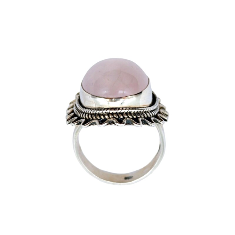 Anillo Oval-Plata 925-Piedra Cuarzo rosa-AN3949 conpiedra