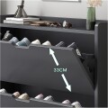 Zapatero Organizador Vertical De 3 Estantes Negro