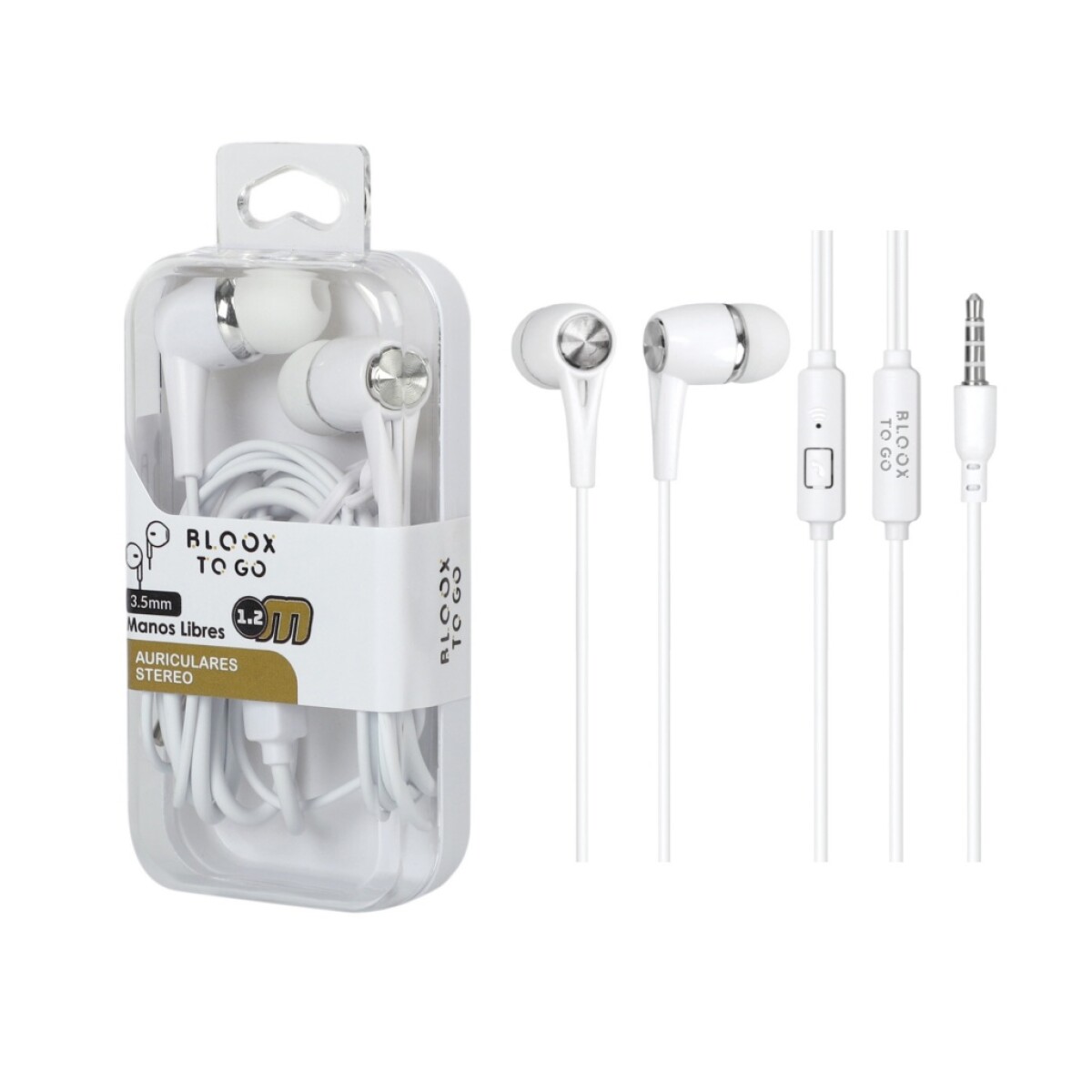 Auriculares Stereo Bloox To Go Free3 3,5Mm Universo Binario - BLANCO 