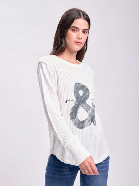 Remera textura estampa Blanco