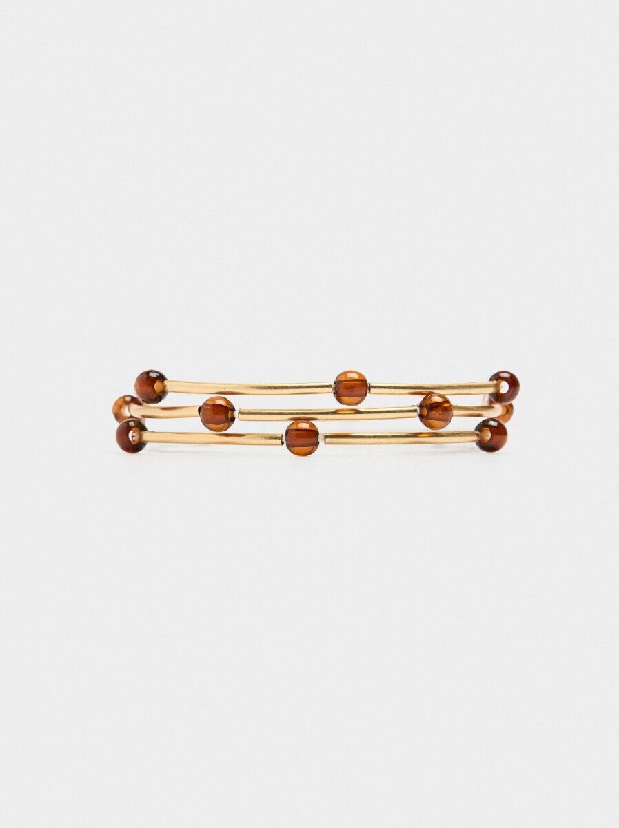 Set De Pulseras Segmentadas - marron 