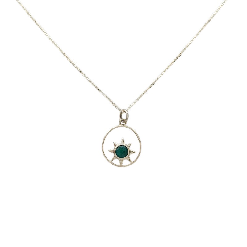 Conjunto estrella Malaquita - Plata 925 - Piedra malaquita- CJ3071 Conpiedra