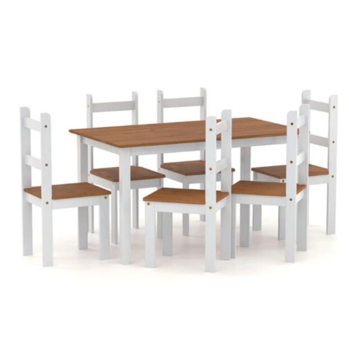 Juego Comedor 6 Sillas Rustico Blanco/miel Kalo 