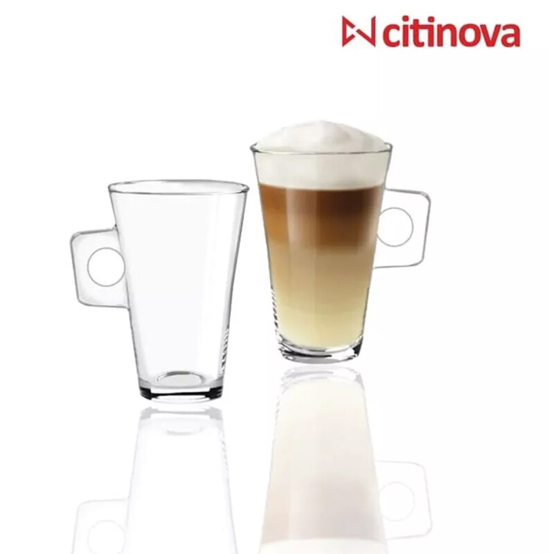 Set 6 Tazas con asa Gaiyo 250ml TRANSPARENTE