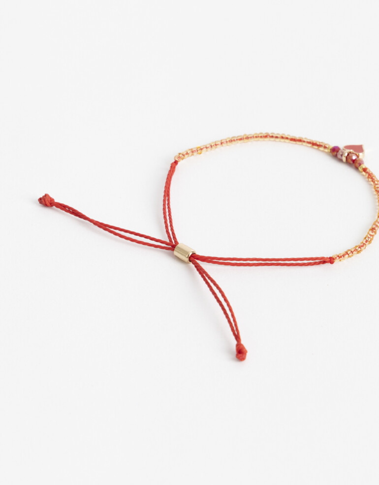 Pulseras Flexibles Cordón Pulsera Flexible Cordón Y Dije - Dorado