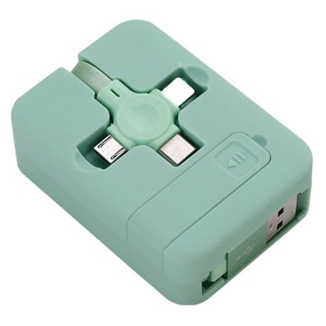 Soporte para Celular con Cable de Carga Retráctil 3 en 1 VERDE