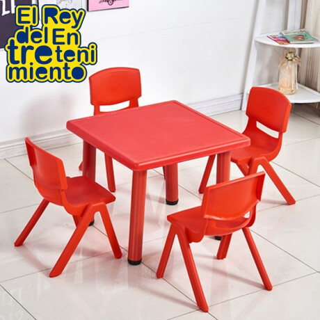 Mesa + 4 Sillas Infantil Plástico Calidad Y Colores Cmb001036
