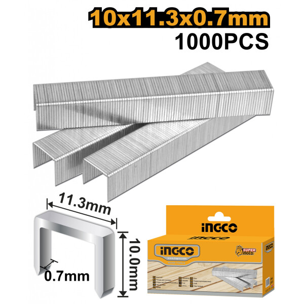 GRAMPAS 10MM INGCO STS0110 CAJA 1000 UNID GRAMPAS 10MM INGCO STS0110 CAJA 1000 UNID