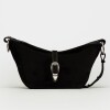 Bolso Bambu en cuero gamuza Negro