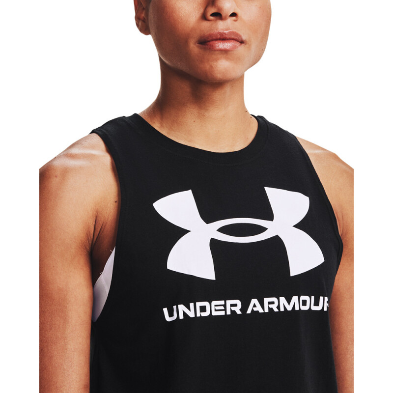 UA W LIVE SPORTSTYLE TANK-BLK BLK-001