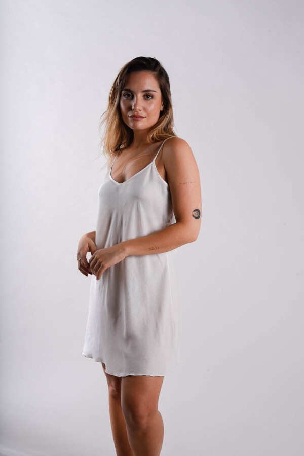 Camisón Bretel Fino Labrado Champagne