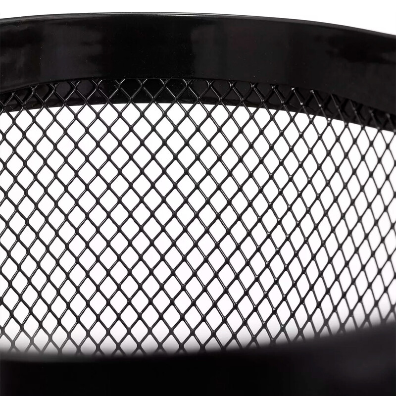 Canasto organizador metal con asa de madera NEGRO