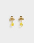 Aros Colgantes Cortos Flores atrapadas Aros - Dorado