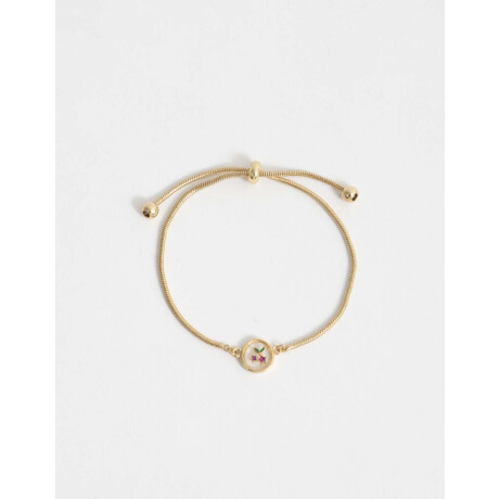 Pulsera Flexible Dije Bañada En Oro Dorado