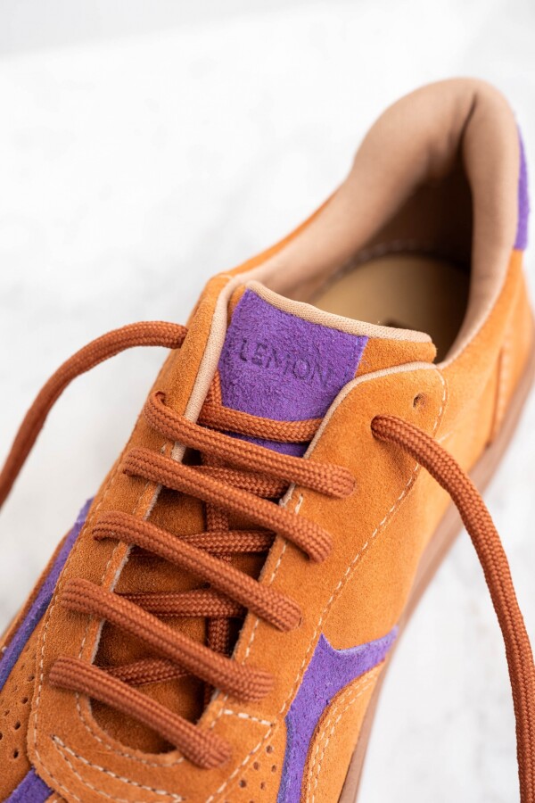 Zapatilla Gamuza Cuero Ocre