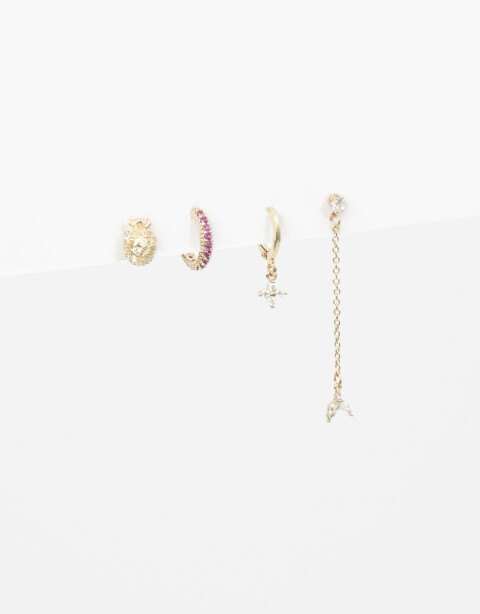 Aros Sets Strass Set De Aros Con Cubic Zirconia - Dorado