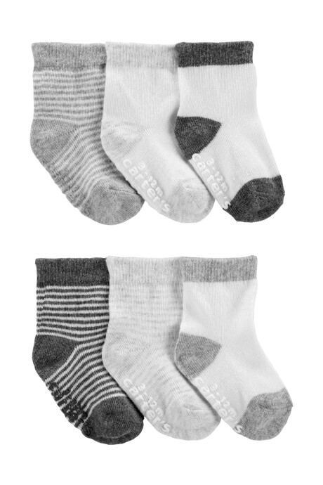 Pack seis pares de medias de algodón, antideslizantes Pack seis pares de medias de algodón, antideslizantes